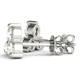 Diamond Three Stone Earrings