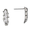 Round Diamond 3-Stone Stud Earrings
