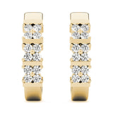 14K Yellow Gold Diamond J-Hoop Earrings