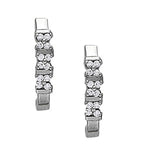 12-Diamond Round J-Hoops Earring