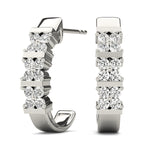 12-Diamond Round J-Hoops Earring