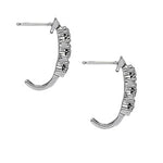 12-Diamond Round J-Hoops Earring