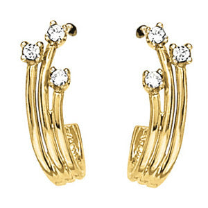 Round Diamond 3-Stone Earrings