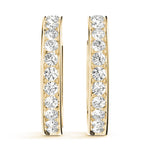 14K Yellow Gold Diamond Fashion Hoop Earrings