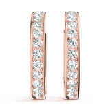 Rose Gold Diamond Hoop Earrings | 1 CTW