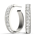 Round Diamond Hoop Earrings