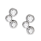 0.12 CTW Round Diamond Three Stone Earrings