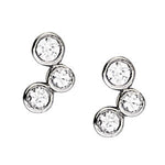 0.12 CTW Round Diamond Three Stone Earrings