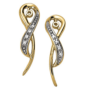 Platinum Round Diamond Fashion Stud Earrings