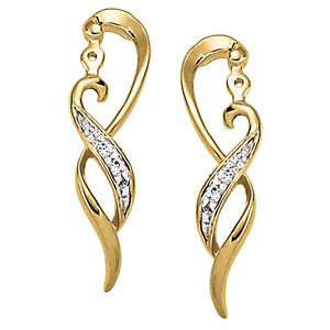 Round Diamond 14K Gold Stud Earrings