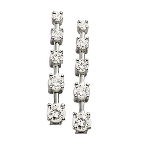 Round Diamond Journey Stud Earrings