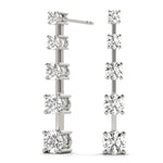 Round Diamond Journey Stud Earrings
