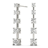 Round Diamond Journey Stud Earrings