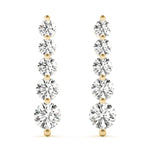 14K Yellow Gold Diamond Journey Earrings