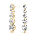 14K Yellow Gold Diamond Journey Earrings