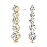 14K Yellow Gold Diamond Journey Earrings