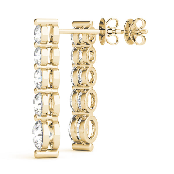 14K Yellow Gold Diamond Journey Earrings