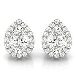 Diamond Halo Round Earrings