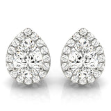 Diamond Halo Round Earrings