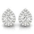 Diamond Halo Round Earrings