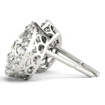 Diamond Halo Round Earrings