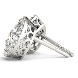 Diamond Halo Round Earrings