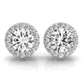 Diamond Round Halo Earrings