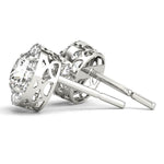 Diamond Round Halo Earrings
