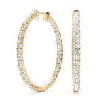14K Yellow Gold Round Diamond Fashion Earrings