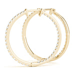 14K Yellow Gold Round Diamond Fashion Earrings