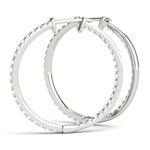 Multi-Diamond Round Hoop Earrings