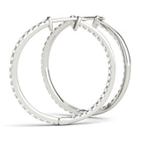 Multi-Diamond Round Hoop Earrings