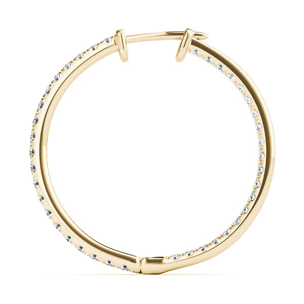 14K Yellow Gold Round Diamond Fashion Earrings