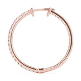 14K Rose Gold Diamond Fashion Hoop Earrings