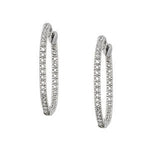 Multi-Diamond Round Hoop Earrings
