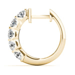 14K Yellow Gold Diamond Hoop Earrings - 1 CT Total