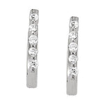 Round Diamond 5-Stone Hoop Earrings
