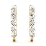 14K Yellow Gold Diamond Fashion Hoop Earrings