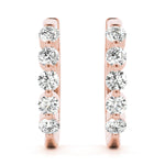 Rose Gold Diamond Fashion Hoop Earrings 0.5ctw