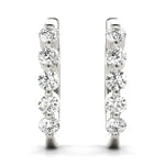 Round Diamond 5-Stone Hoop Earrings