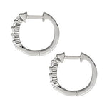 Round Diamond 5-Stone Hoop Earrings