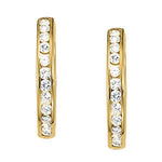 Round Diamond Hoop Earrings