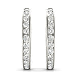 Round Diamond Hoop Earrings