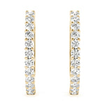 14K Yellow Gold Diamond Fashion Hoop Earrings