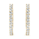 14K Yellow Gold Diamond Fashion Hoop Earrings