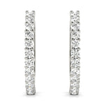 Round Diamond 12-Stone Hoop Earrings