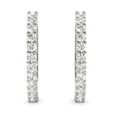 Round Diamond 12-Stone Hoop Earrings