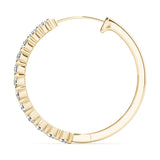 14K Yellow Gold Diamond Fashion Hoop Earrings