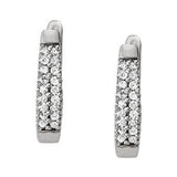 Diamond J-Hoops 18-Stone Earrings