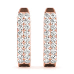 Rose Gold 1ctw Diamond J-Hoop Earrings